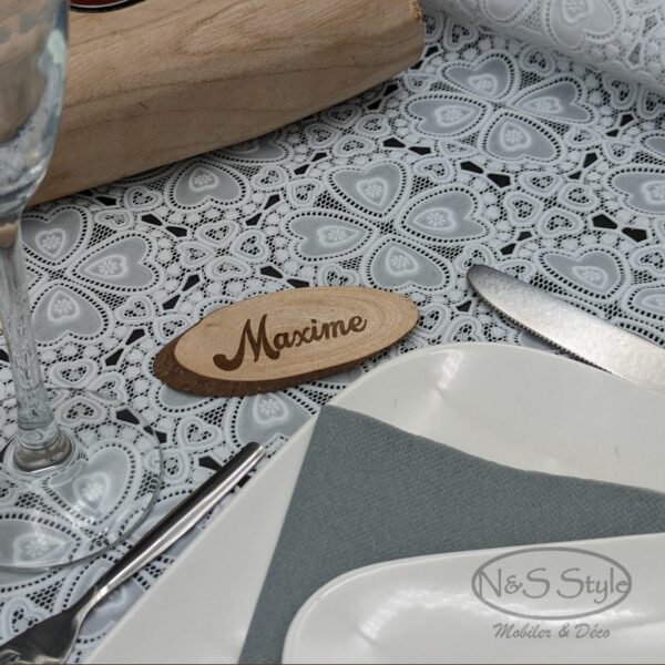 Marque-Place Tranche de bois ovale - Attraction Personal Use - Gravure Naturelle