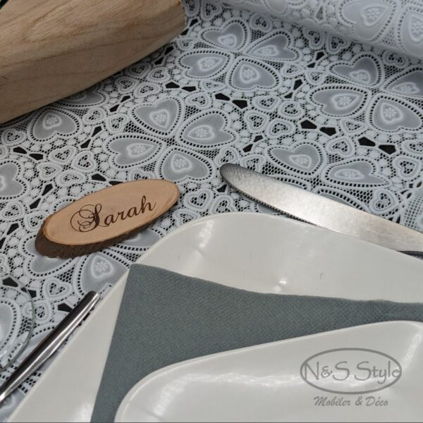 Marque-Place Tranche de bois ovale - Precious - Gravure Naturelle