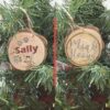 Boule de Noël – Rondin de bois Chat personnalisé