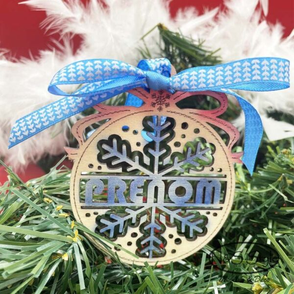 Boule de Noël en bois - Flocon