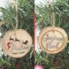 Boule de Noël – Rondin de bois Traineau personnalisé