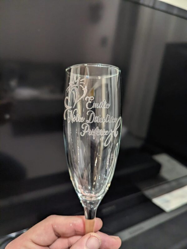 Flûte champagne verre pour mariage anniversaire noce fête baptême gravée personnalisée – Image 2