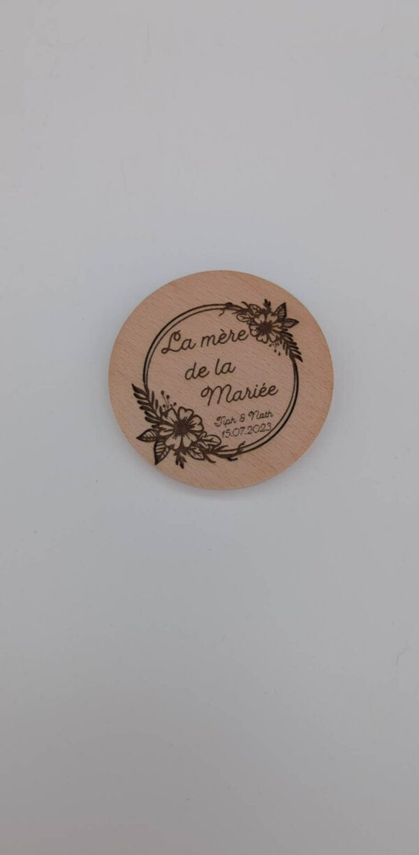 Miroir en bois pour cadeau mariage invité evjf personnalisé – Image 3