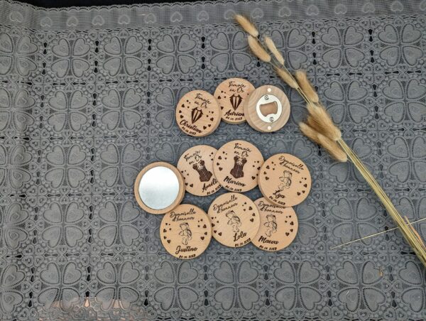 Ouvre bouteille bois personnalisé pour cadeau invité mariage baptême communion – Image 6