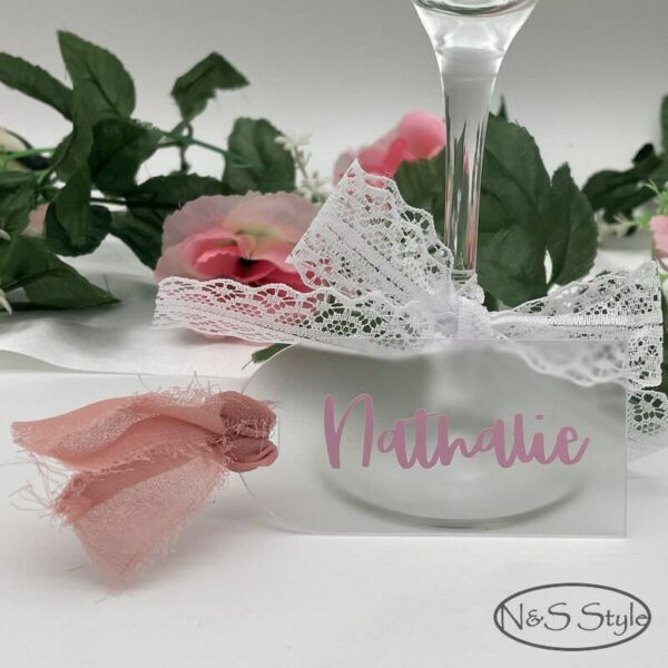 Marque place plexi pour mariage anniversaire baptême personnalisé – Image 2