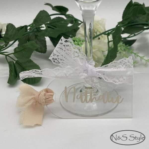 Marque place plexi pour mariage anniversaire baptême personnalisé – Image 3