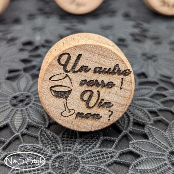 Bouchon personnalisé liège gravé pour fête mariage anniversaire evjf evg – Image 2