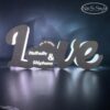 Décoration lumineuse ou centre de table LOVE en bois et led personnalisable – Image 2