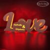 Décoration lumineuse ou centre de table LOVE en bois et led personnalisable – Image 6