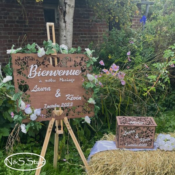 Urne cagnotte l’une de miel mariage personnalisée en bois – Image 4