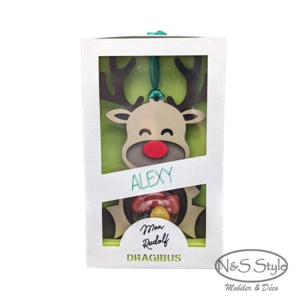 Rudolf boule ne noel en bois personnalisée – Image 3