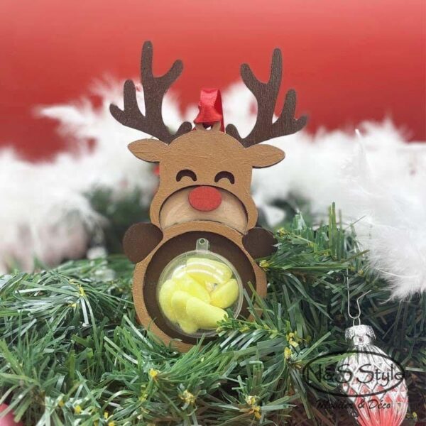 Rudolf boule ne noel en bois personnalisée – Image 2
