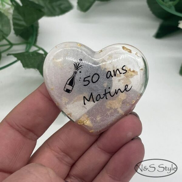 Magnet aimant en resine epoxy pour mariage cadeau invité baptême anniversaire noël fete – Image 2