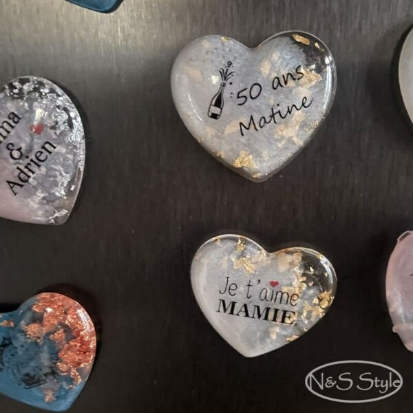 Magnet aimant en resine epoxy pour mariage cadeau invité baptême anniversaire noël fete – Image 4