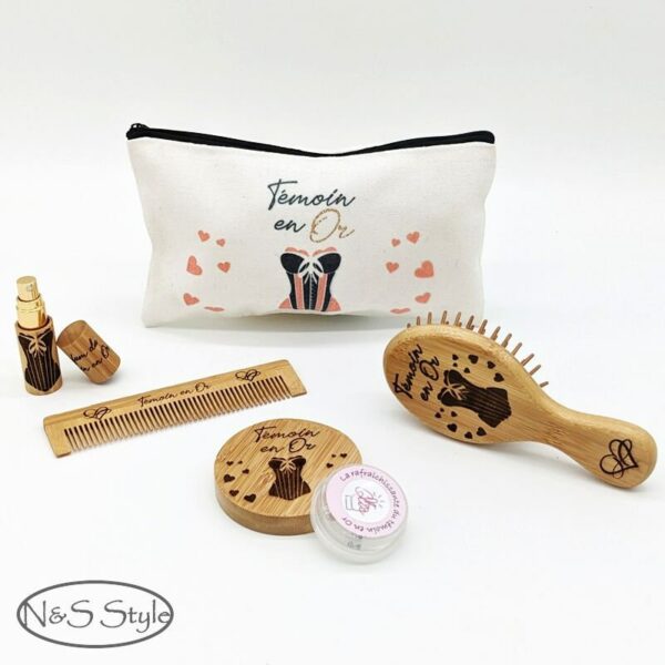 Kit trousse cadeaux femme pour mariage invité anniversaire témoin gravé personnalisé – Image 3