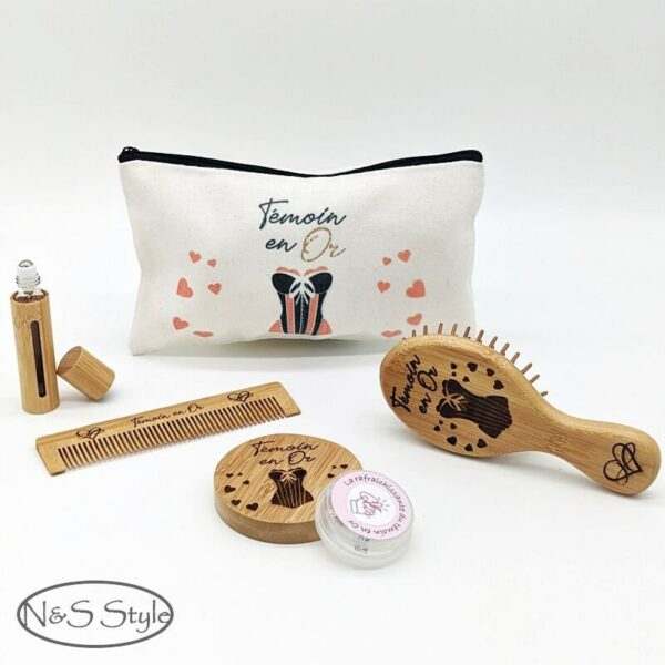 Kit trousse cadeaux femme pour mariage invité anniversaire témoin gravé personnalisé – Image 4