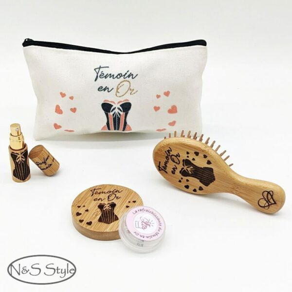 Kit trousse cadeaux femme pour mariage invité anniversaire témoin gravé personnalisé – Image 5