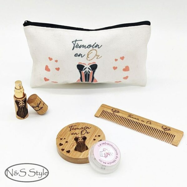Kit trousse cadeaux femme pour mariage invité anniversaire témoin gravé personnalisé – Image 6