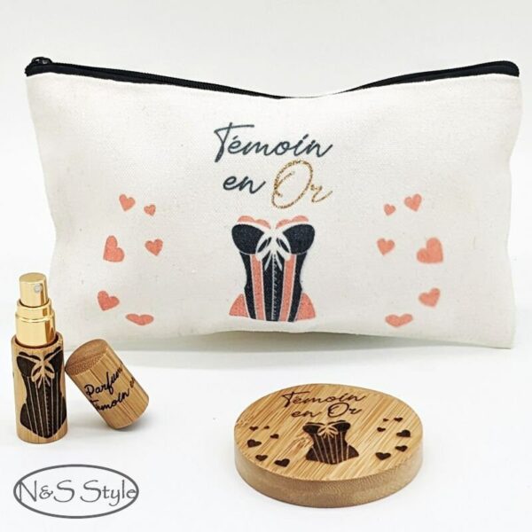Kit trousse cadeaux femme pour mariage invité anniversaire témoin gravé personnalisé – Image 8
