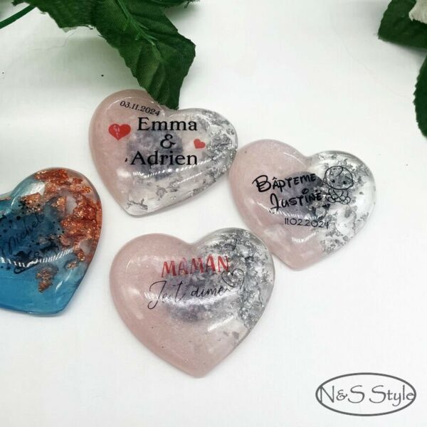 Magnet aimant en resine epoxy pour mariage cadeau invité baptême anniversaire noël fete – Image 10
