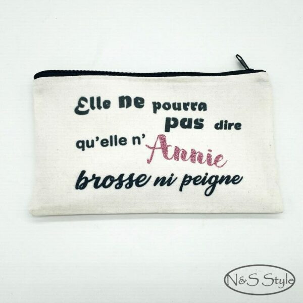 Trousse poche en coton personnalisée pour cadeau mariage témoin Evjf anniversaire