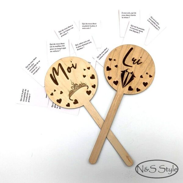 Jeu ELLE et LUI en bois mariage, anniversaire et autre événement – Image 4