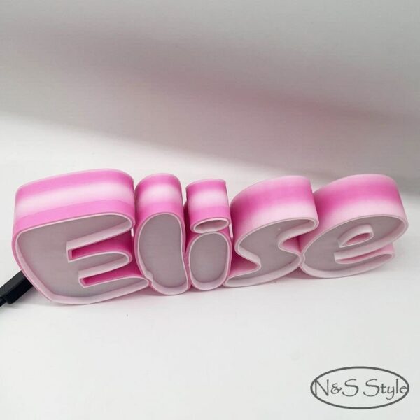 Lettre 3D lumineuse prénom mot ou phrase – Image 3
