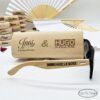 Lunettes de soleil branches en bois de bambou et son étui personnalisées gravées pour fêtes, mariage, anniversaire et même les vacances – Image 2