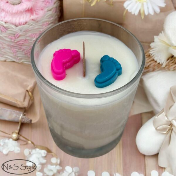 Bougie parfumé baby shower annonce de futur naissance de bébé